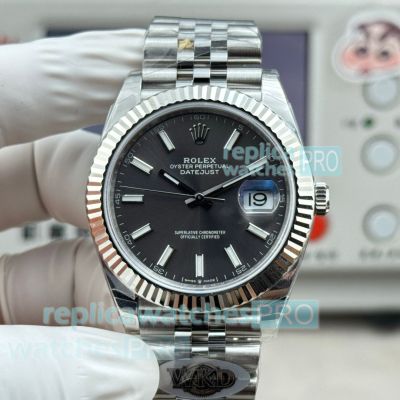 WKD Factory Swiss Rolex Datejust II Grey Dial 904L Jubilee Bracelet Replica Watch 
